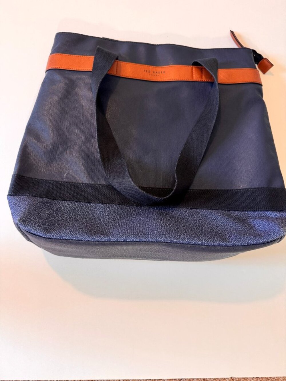 Ted Baker London Navy Orange Geometric Tote Shoulder Bag